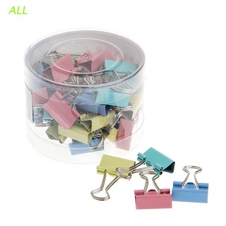 ALL 40Pcs Colorful Metal Binder Clips File Paper Clip Office Supplies 19mm Width