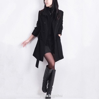abrigo de invierno para mujer de lana de doble botonadura larga gabardina abrigo outwear m-4xl