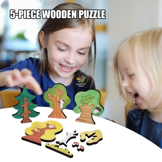 Rompecabezas Infantil De madera De bosque Educativo para niños
