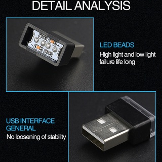 Usb USB LED Interior del coche de la atmósfera de la lámpara de noche LED decoración Mini USB (5)