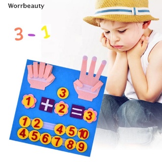 worrbeauty niño montessori juguetes fieltro números de dedo matemáticas niños contando aprendizaje niños pequeños co