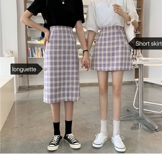 [Lattice] falda de cintura alta delgada de una línea de falda de cadera Retro temperamento falda mujer ropa moda falda (7)
