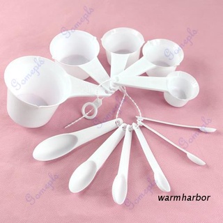 warmharbor 11 pzs cucharas medidoras de plástico para cocina/juegos de cucharas/juegos blancos nuevos
