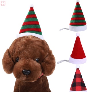 qbj mascota santa sombrero de navidad gato perro invierno caliente felpa gorra de navidad fiesta decoración sombrero divertido lindo