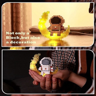 Nicetoy Lego Mini bloque de construcción con luz LED juguetes de educación astronauta universo figura de acción ladrillos Montessori Constructor juguetes (8)