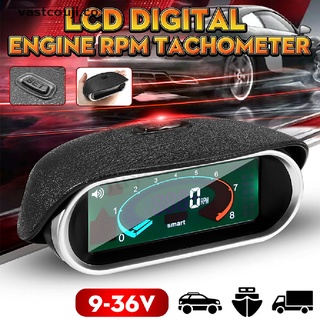 【vastcouji】 Car Universal LCD 50-9999RPM Tachometer Digital Engine Tach Gauge Boat Truck FD