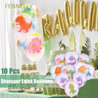 fennelly globos de dinosaurio de 12 pulgadas diy juguetes para niños suministros de fiesta de navidad transparente baby shower regalos 10pcs látex decoraciones de cumpleaños/multicolor