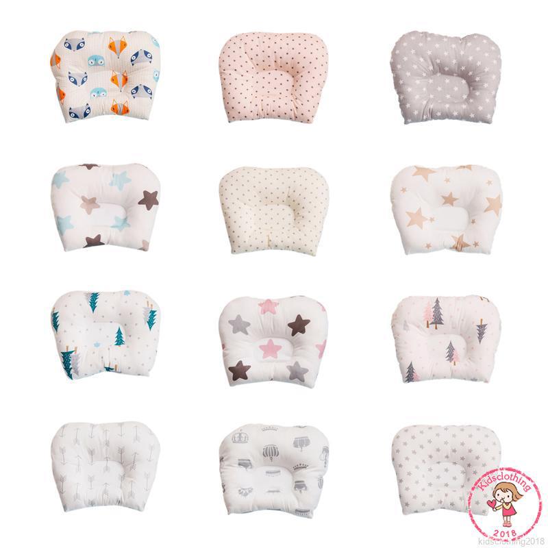 2019 nuevo algodón bebé cabeza moldeando almohada de lactancia protección de cabeza plana transpirable bebé dibujos animados almohadas