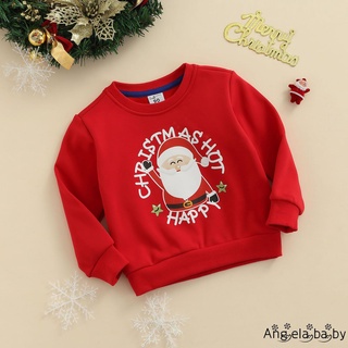 Hian-niño sudadera de navidad, niños Casual ciervo/Santa Claus/Antler impresión manga larga cuello redondo jersey (3)