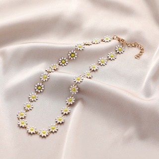 collar de moda europeo y americano para mujer margarita flor clavícula simple bohemio collares joyería (3)