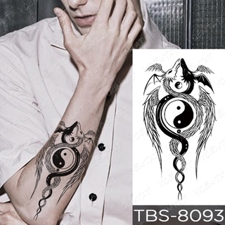 moda icono impermeable temporal tatuaje pegatina escorpión tótem flash tatto alas dragón (9)