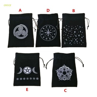 GROCE Velvet Pentagram Tarot Card Storage Bag Oracle Card Witch Divination Accessories