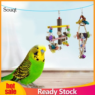 sq- juguete de mordedura de pájaro colorido juguete de madera para masticar juguetes decorativos para periquitos