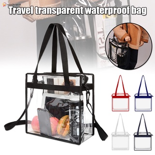 Clear Square Shoulder Bag Portable Large Capacity Crossbody Bag Waterproof Beach Bag for Outdoor Shopping Traveling