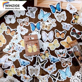 Winzige - juego de 45 pegatinas de mariposa Vintage para álbum de recortes