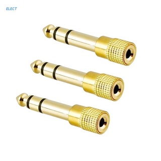 ELECT Audio- Adapter Jack 6.35mm Male To 3.5mm Female Amplifier Mixer Connector Headphone Stereo Convertor Plug 3pcs
