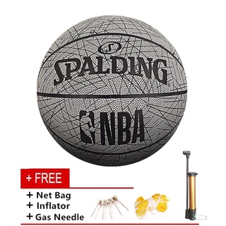 original spalding 76-667y pelota de baloncesto noctilúcida tamaño 7 adulto partido de entrenamiento bola resistente al desgaste al aire libre durable bola libre de la bomba (1)