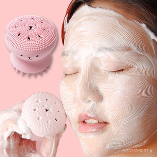 QA·Cepillo de limpieza Facial de silicona pequeño pulpo limpiador esponja cara profunda limpieza masaje Facial cepillo belleza cuidado de la piel herramienta
