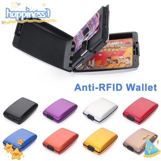 happiness multi-función rfid cartera de metal monedero clip de dinero titular de la tarjeta de crédito no escaner antirrobo caso de la tarjeta de visita/multicolor
