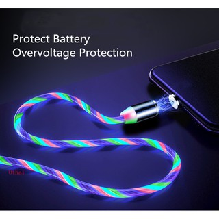 Cables magnéticos USB Micro USB Type-C Lightning carga rápida Cables con luz LED para IOS Android LED cable de luz