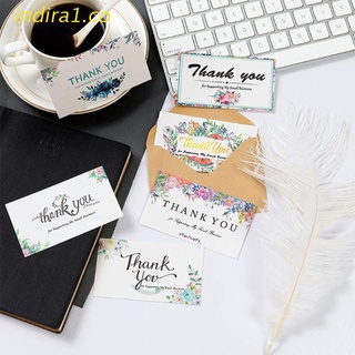 indira1 50pcs Thank You for Supporting My Small Business Card Flower Thanks Greeting Card Appreciation Cardstock for Owners Sellers Shop