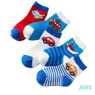 JEEP 5 pares calcetines de bebé cálidos y cómodos calcetines de niños coloridos de dibujos animados niños niñas calcetines de algodón