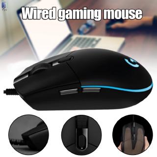 yy ratón para juegos rgb ajustable dpi 6 botones usb con cable ligero para pc de ordenador @my