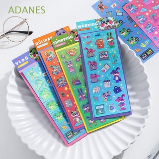 ADANES Kids DIY Decorative Stickers Korean School Supplies Cartoon Stationery Sticker Notebook Colorful Diary Planner Rabbit Journal Girls Album Decoration