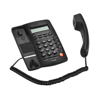 Escritorio con cable de teléfono teléfono con pantalla LCD identificador de llamadas volumen ajustable calculadora reloj despertador para casa casa C