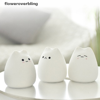 Flob Cute LED Night Light Silicone Touch Sensor 7 Colors Cat Night Lamp Bling