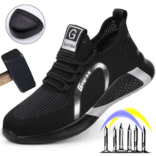 2021 nuevo ligero zapatos de seguridad de los hombres transpirable zapatos de trabajo de acero del dedo del pie zapatos protectores de trabajo zapatillas de deporte de los hombres a prueba de pinchazos calzado 8nGF