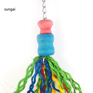 sun_ colorido hilo jaula colgante loro pájaros masticar mordedura juguete accesorios para mascotas (7)