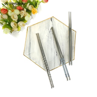 dopinkmay 1 par de palillos chinos de acero inoxidable con diseño antideslizante (6)