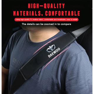 Para DAEWOO alta calidad Auto cinturón de seguridad cómodo almohadilla de hombro cubierta de seguridad Protector de material del coche
