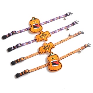 Moc Collar de gato de Halloween para mascotas/Collar de calabaza con campanas/Collar lindo (8)