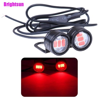 [Brightsun] 2 piezas espejo retrovisor de motocicleta Eagle Eye 3 LED Flash luces estroboscópicas rojo