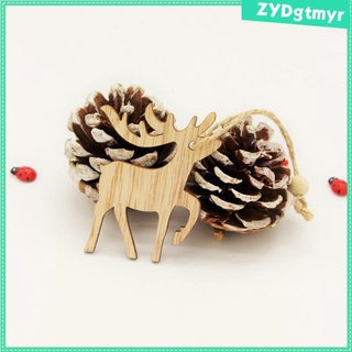 adornos colgantes de madera para navidad diy artesanías de madera colgante con agujeros (8)