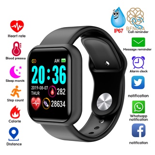Paso Y68 pulsera inteligente con Monitor de presión arterial y frecuencia cardíaca impermeable para iOS/Android