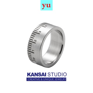 KANSAI escala regla anillo diseño de nicho hombres y mujeres parejas ins viento frío moda hip-hop anillo de dedo índice
