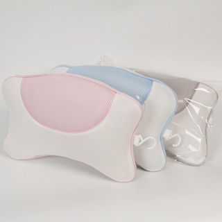 almohada de baño de malla 3d antibacterias y anti-mite masaje bañera cojín accesorios de baño cuello cabeza apoyo espalda
