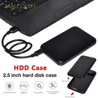 Malcolm1 Durable HDD gabinete portátil disco duro gabinete HDD caso Universal con Cable HDD/SSD caso USB unidad externa USB disco duro caja/Multicolor