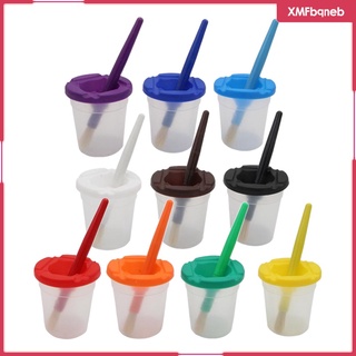 10 tazas de pintura a prueba de derrames, tazas de pintura con tapas para niños, juguetes de pintura
