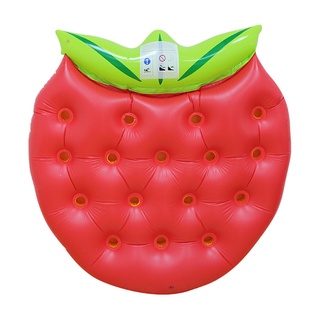 【Hw】Inflatable Strawberry Swimming Pool Float Air Mattress Raft Water Party Bed