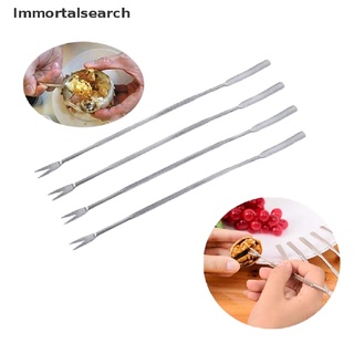 Immortalsearch 4 pzs aguja de cangrejo de acero inoxidable para langosta/aguja de nogal/tenedor de frutas/herramientas de mariscos MY