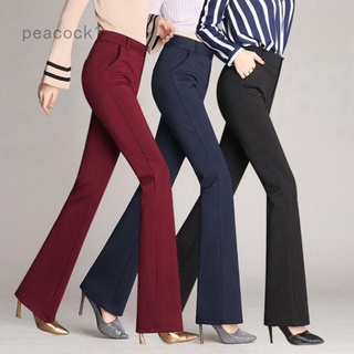 pavo real negro verano recto pantalones de las mujeres coreano suelto delgado ancho de pierna pantalones de cintura alta casual pantalones largos