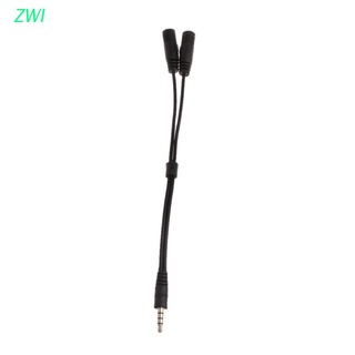 zwi 3.5mm audio estéreo 1 macho a 2 hembra jack auriculares/micrófono y divisor cable adaptador