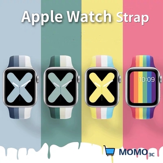 Arco Iris Silicona Apple Watch Correa Para iwatch Series 6 SE 5 4 3 2 1 42 Mm 38 40 44 Accesorios De Pulsera