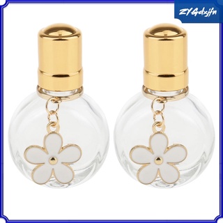 paquete de 2 botellas de perfume de vidrio con flores hangtags redondos botella de muestra viales
