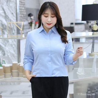 Camisa blanca de manga larga suelta de talla grande para mujermmRopa de trabajo profesional camisa Formal de manga corta200Ropa de trabajo de talla grande kg (1)