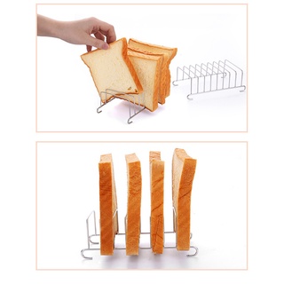 [más Popular] 4Pcs tostadas pan estante titular 8 rebanadas agujeros herramienta de enfriamiento rejilla de pan estante rectángulo freidora de aire accesorios organizador (8)